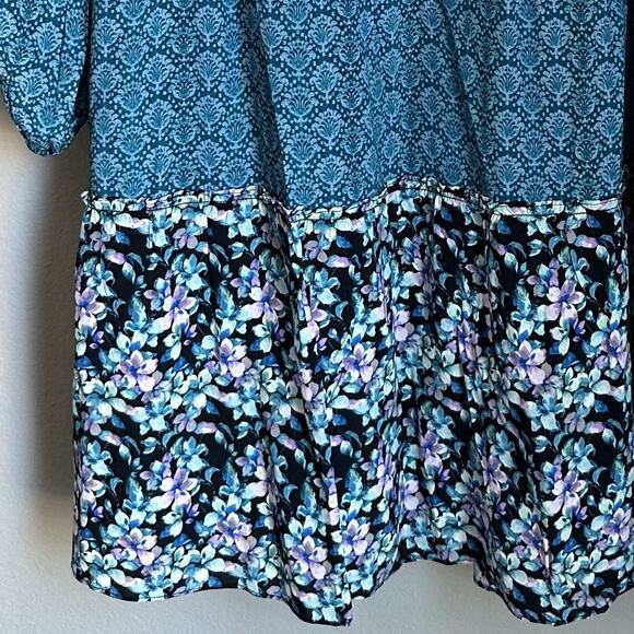 Women's Soft Surroundings Dress Midnight Bloom Floral Crinkle Gauze Size XL - Picture 3 of 9